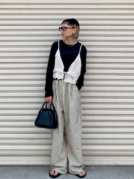 「キレイめコーデ」｜「アイテム（サンダル）」を使った、SIZUさん（レディース・156cm）の秋コーディネート