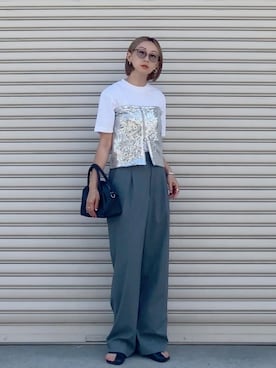 「FREAK'S STORE（フリークスストア）のアイテム（ボストンバッグ）」を使った、SIZUさん（レディース・156cm）の夏コーディネート