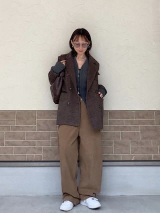 「NIKE（ナイキ）のNIKE ナイキ W AIR FORCE 1 '07 ESS エア フォース 1 '07 ESS TRK3 WHF1058 #133SAIL/SAIL（スニーカー）」を使った、SIZUさん（レディース・156cm）の春コーディネート