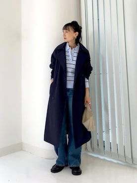 「アイテム（トレンチコート）」を使った、SIZUさん（レディース・156cm）の冬コーディネート