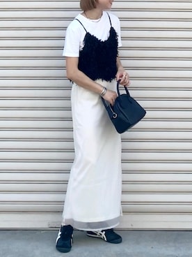 「FREAK'S STORE（フリークスストア）のアイテム（ボストンバッグ）」を使った、SIZUさん（レディース・156cm）の夏コーディネート