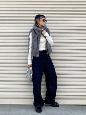 「アイテム（メガネ）」を使った、SIZUさん（レディース・156cm）の秋コーディネート