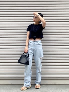 「アイテム（バッグ）」を使った、SIZUさん（レディース・156cm）の夏コーディネート