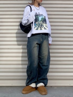 「冬服コーデ」｜「アイテム（ブーツ）」を使った、SIZUさん（レディース・156cm）の冬コーディネート