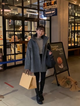 「アイテム（スキンケア）」を使った、SIZUさん（レディース・156cm）の冬コーディネート