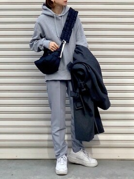 「JUNOAH（ジュノア）のアイテム（ジャケット/アウター）」を使った、SIZUさん（レディース・156cm）の冬コーディネート