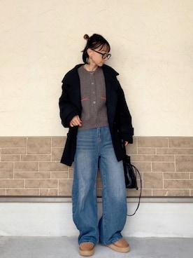 「アイテム（ショルダーバッグ）」を使った、SIZUさん（レディース・156cm）の冬コーディネート