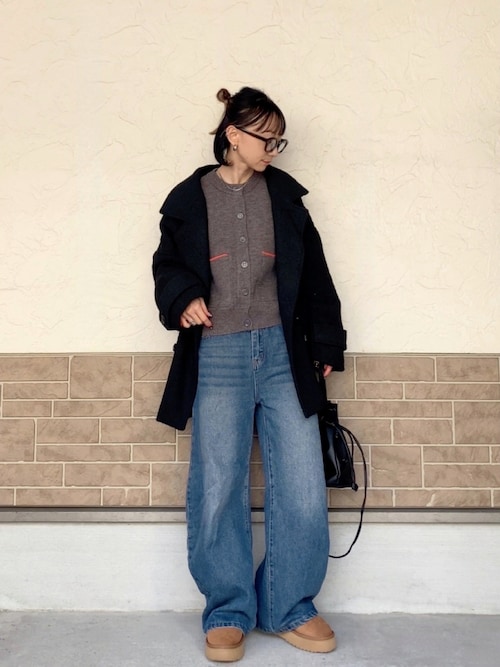 【美品】ロアー Pコート ピーコート 2丁拳銃 ボア ヘリンボーン 美品】ロアー Pコート ピーコート 2丁拳銃 ボア ヘリンボーン