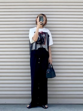 「FREAK'S STORE（フリークスストア）のアイテム（ボストンバッグ）」を使った、SIZUさん（レディース・156cm）の夏コーディネート