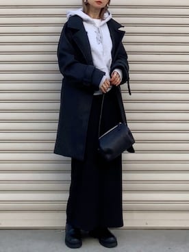 「アイテム（パーカー）」を使った、SIZUさん（レディース・156cm）の冬コーディネート