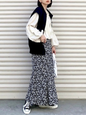 「AS KNOW AS plus（アズノゥアズプラス）のアイテム（ジャケット/アウター）」を使った、SIZUさん（レディース・156cm）の春コーディネート