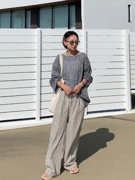 「秋服」｜「アイテム（サンダル）」を使った、SIZUさん（レディース・156cm）の夏コーディネート