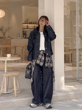 「HANNE（アン）のアイテム」を使った、SIZUさん（レディース・156cm）の秋コーディネート