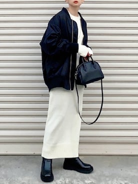 「NANO universe（ナノユニバース）のアイテム（ジャケット/アウター）」を使った、SIZUさん（レディース・156cm）の冬コーディネート
