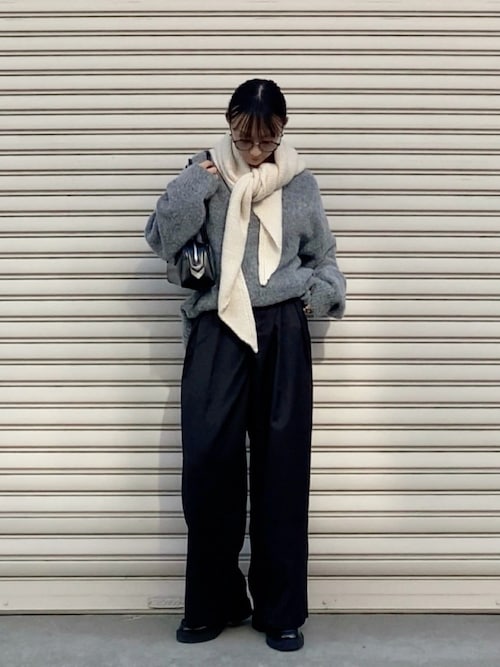 machatt 2点セットアップ　ブークレニット　黒 machatt マチャット ニットとスカート2点セットアップ ブークレニット 黒