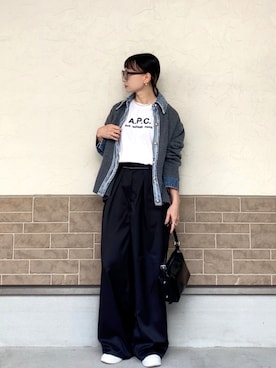 「アイテム（ネックレス）」を使った、SIZUさん（レディース・156cm）の冬コーディネート