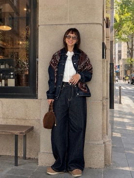 「アイテム（財布/小物、ブラウン系）」を使った、SIZUさん（レディース・156cm）の秋コーディネート