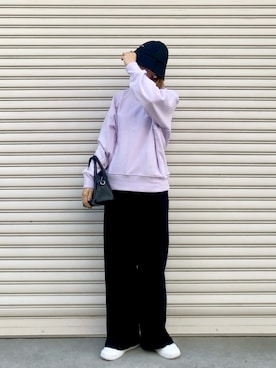 「Champion（チャンピオン）のアイテム」を使った、SIZUさん（レディース・156cm）の秋コーディネート