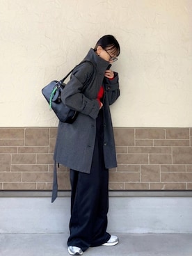 「アイテム（トレンチコート）」を使った、SIZUさん（レディース・156cm）の冬コーディネート