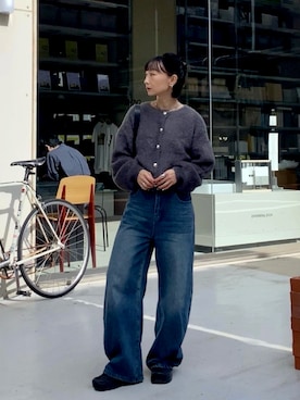 「アイテム（シュシュ）」を使った、SIZUさん（レディース・156cm）の秋コーディネート