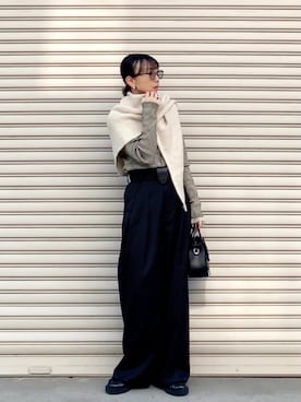 「HANNE（アン）のアイテム」を使った、SIZUさん（レディース・156cm）の冬コーディネート