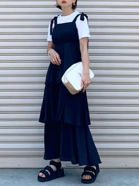 「SHAKA（シャカ）のアイテム」を使った、SIZUさん（レディース・156cm）の夏コーディネート