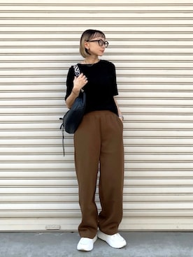 「アイテム（メガネ）」を使った、SIZUさん（レディース・156cm）の秋コーディネート