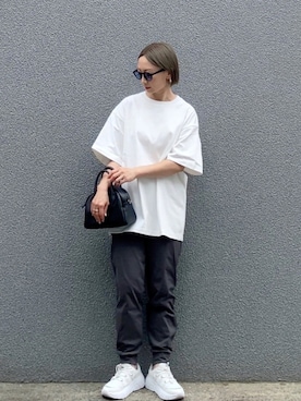 「アイテム（ボストンバッグ）」を使った、SIZUさん（レディース・156cm）の夏コーディネート