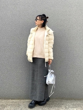 「アイテム（ダウンジャケット/コート）」を使った、SIZUさん（レディース・156cm）の秋コーディネート