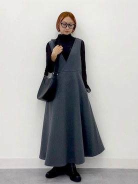 「UNIQLO（ユニクロ）のアイテム（ワンピース/ドレス）」を使った、SIZUさん（レディース・156cm）の秋コーディネート
