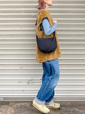 「ケーブルニット」｜「アイテム（モッズコート）」を使った、SIZUさん（レディース・156cm）の秋コーディネート