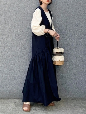 「LAUIR（ラウアー）のアイテム（シャツ/ブラウス）」を使った、SIZUさん（レディース・156cm）の春コーディネート