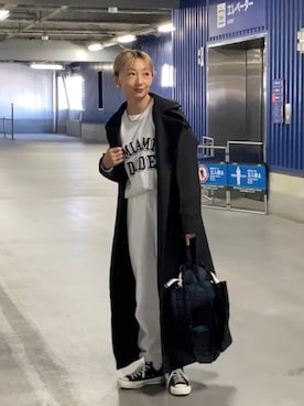 「JOURNAL STANDARD（ジャーナルスタンダード）のアイテム（スウェットパンツ）」を使った、SIZUさん（レディース・156cm）の秋コーディネート