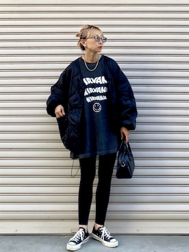 「FREAK'S STORE（フリークスストア）のアイテム（ボストンバッグ）」を使った、SIZUさん（レディース・156cm）の秋コーディネート