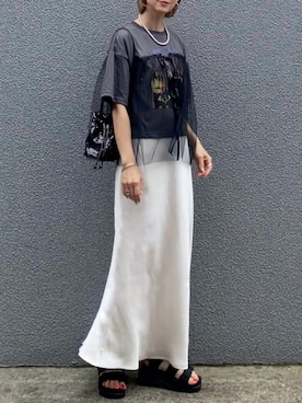 「SHAKA（シャカ）のアイテム」を使った、SIZUさん（レディース・156cm）の夏コーディネート