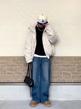 「アイテム（帽子）」を使った、SIZUさん（レディース・156cm）の秋コーディネート