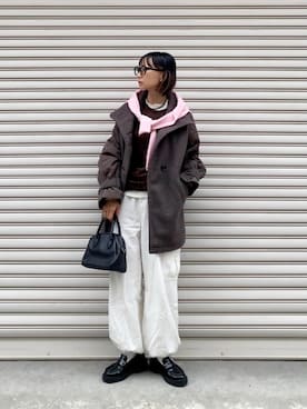 「DISCOAT（ディスコート）の【WEB限定】リブシアーロングスリーブ（Tシャツ/カットソー）」を使った、SIZUさん（レディース・156cm）の秋コーディネート