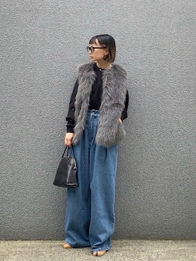 「アイテム（メガネ）」を使った、SIZUさん（レディース・156cm）の秋コーディネート