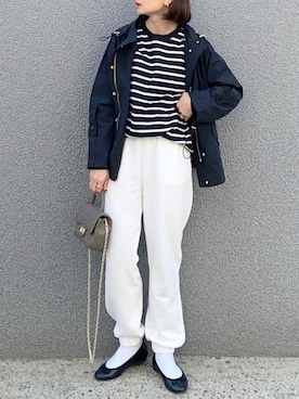 「JOURNAL STANDARD（ジャーナルスタンダード）のアイテム（スウェットパンツ）」を使った、SIZUさん（レディース・156cm）の春コーディネート