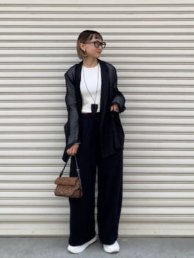 「アイテム（スウェットパンツ）」を使った、SIZUさん（レディース・156cm）の秋コーディネート