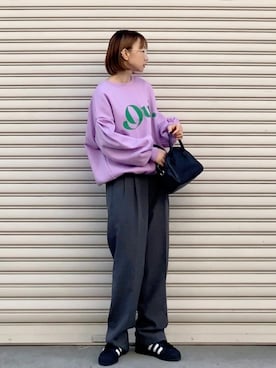 「WC（ダブル シー）のアイテム（スウェット）」を使った、SIZUさん（レディース・156cm）の冬コーディネート