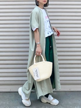 「GLOSTER（グロスター）のアイテム」を使った、SIZUさん（レディース・156cm）の春コーディネート