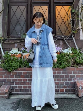 「Simplicite（サンプリシテ）のアイテム」を使った、SIZUさん（レディース・156cm）の春コーディネート