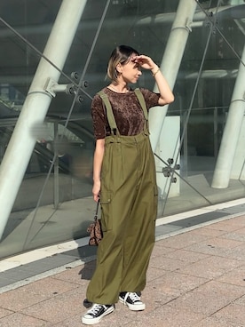 「アイテム（口紅/リップティント/グロス）」を使った、SIZUさん（レディース・156cm）の秋コーディネート