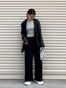 「アイテム（サングラス）」を使った、SIZUさん（レディース・156cm）の秋コーディネート