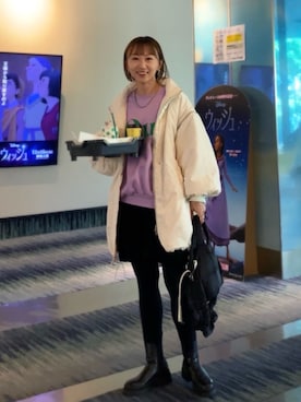 「WC（ダブル シー）のアイテム（スウェット）」を使った、SIZUさん（レディース・156cm）の冬コーディネート