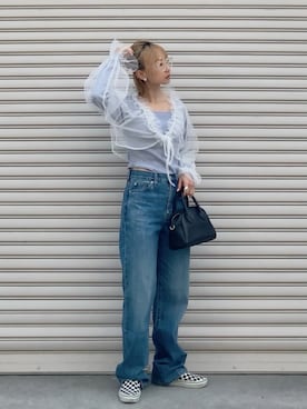 「春服みてみて」｜「アイテム（スリッポン）」を使った、SIZUさん（レディース・156cm）の春コーディネート