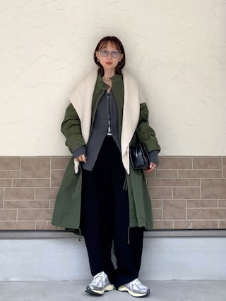 「BEAMS BOY(ビームスボーイ)の【1/15再値下げ】ソロテックス M-65 パーカ(モッズコート)」を使った、SIZUさん(レディース・156cm)の冬コーディネート