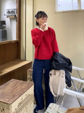 「アイテム（ネックレス、ブラック系）」を使った、SIZUさん（レディース・156cm）の秋コーディネート