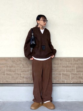 「Re:EDIT（リエディ）のアイテム」を使った、SIZUさん（レディース・156cm）の冬コーディネート